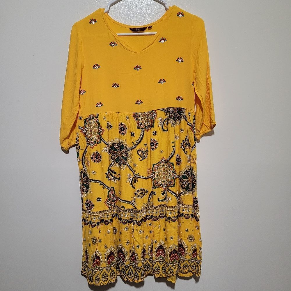 Sangria Kids‎ Yellow Floral Embroidered Dress 14-15yrs